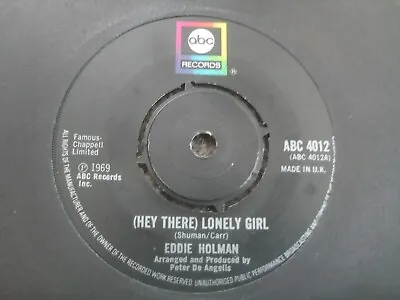 Eddie Holman: (hey There) Lonely Girl 1974 Abc Records 45rpm Superb Mint- • £4.99