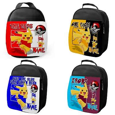 £12.95 • Buy Personalised Pokemon Football Lunch Bag Kids Lunch Box School Snack Insulated PF