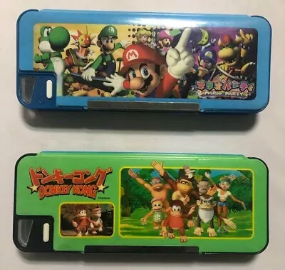 Super Mario Bros. & Donky Kong Pencil Case 2 SET Used Nintendo Famicom • $120