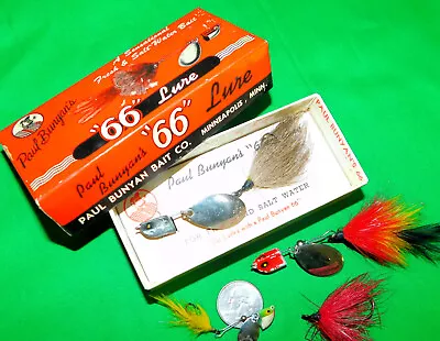 Paul Bunyan 66 Lure In Picture Box W/insert Plus Tiny FROG FLYROD Size Minnesota • $9.99