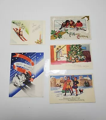Vintage Christmas Card Lot Of 5 Used • $10.12