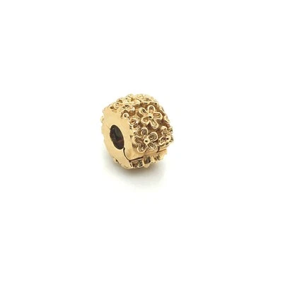 $479 • Buy Genuine Pandora 14ct Yellow Gold Flower Clip Charm 750507 - Retired