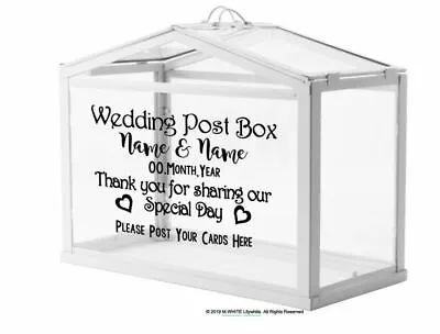 £5.99 • Buy Personalised Wedding Card Post Box STICKER ONLY Post Box - Card Box For Wedding