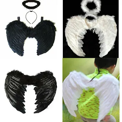 £2.19 • Buy NEW Feather Wings Halo Angel Fairy Fancy Cosplay Costume Christmas Party Decor