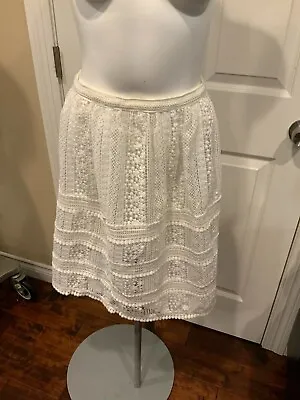 AllSaints White Floral Lace A-Line  Rowan Skirt  Size 2 (US) 6 (UK) NWT! • $67.88