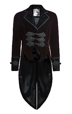 Punk Rave Y-635 Victorian Elegant Gothic Steampunk Burgundy Red Jacket Tailcoat  • $129