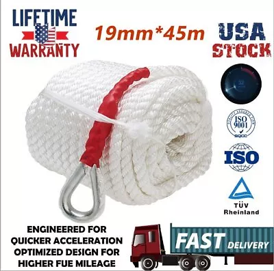 3/4  X 150' Twisted Three Strand Nylon Marine Boat Anchor Mooring Rope Dock Line • $66.92