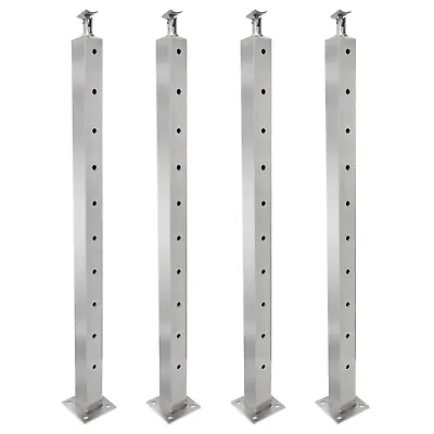 4*42x2x2  Silver Cable Railing Post Deck Railing Post With Pre-Drilled Holes • $144.89