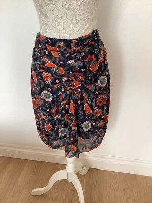 £10.90 • Buy Hush Floral Skirt Size 14 Ladies Chiffon Ruched Navy Mix 