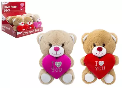 I Love You Valentines Teddy Bear With Love Heart 6inches Colour Picked At Random • £7.90