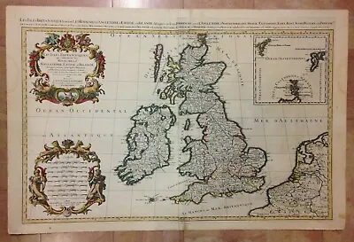 British Isles 1696 Nicolas Sanson/hubert Jaillot Antique Wall Map 17th Century • £474.97