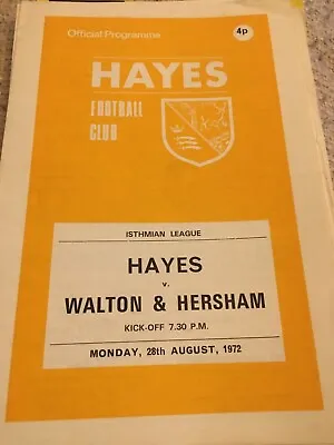 Hayes V Walton & Hersham 1972/73 IL • £3.49