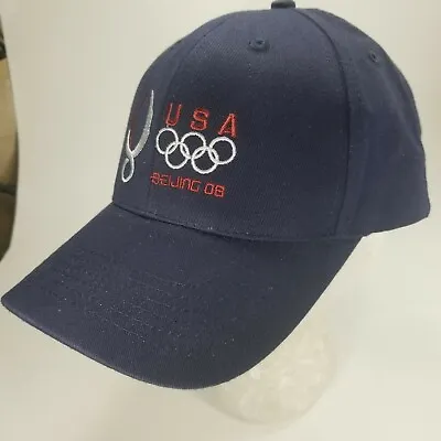 MEN'S TEAM USA BEIJING 2008 OLYMPICS Adjustable Hat Cap Blue Strap Back  • $17.99