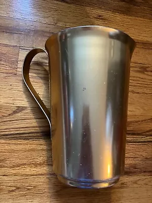 Vintage Sunburst Mid Century Modern Iodized Gold Colored Aluminum Pitcher 48 Oz. • $14