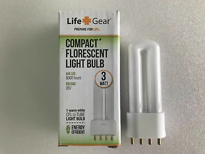 Compact Lantern 3w Fluorescent Flash Light Bulb U Bend Fits 4 Pin TL07-12 • $7.99