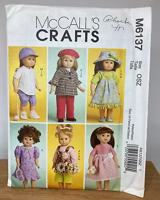 McCall's 6137 18  DOLL Clothes Baseball Uniform Coat Hats Sewing Pattern UNCUT • $3.99