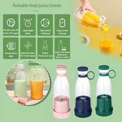 Portable Electric Mini Blender Mixer Shaker Bottle USB Rechargeable Fitness New • $18.41