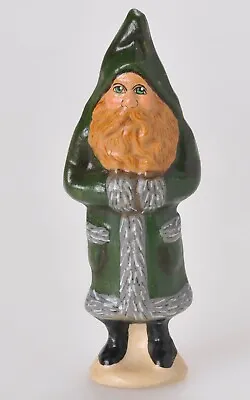 Vaillancourt Folk Art 2000 Father Christmas Figurine #508 Green 4 1/2  Belsnickl • $129.99