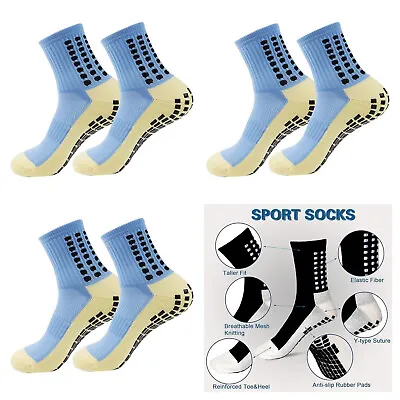 3 X Pairs Sky Blue Pro Pack Football Socks Sports Grip Anti Slip UK Seller • £9.99