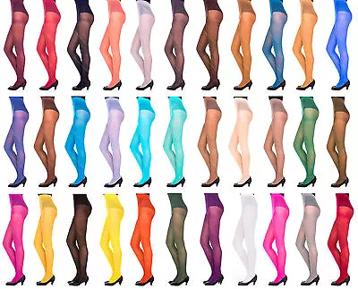 £5.99 • Buy 60 Denier, Womens LADIES Opaque Microfibre TIGHTS,  Various Colours , Sizes S-XL