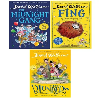 David Walliams Collection 3 Books Set Blunders (Hardcover) Midnight Gang Fing • £24.99