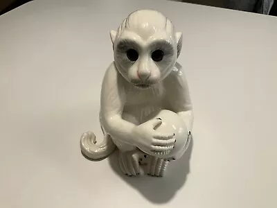 PORCELAIN CERAMIC WHITE CAPUCHIN MONKEY — As Seen At Elvis Presley's Graceland! • $249.99