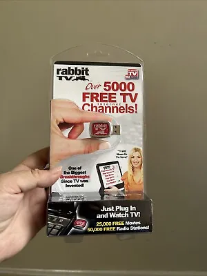 As Seen On TV RABBIT TV Over 5000 Free TV Internet Channels USB Plug-In NIP NEW • $10