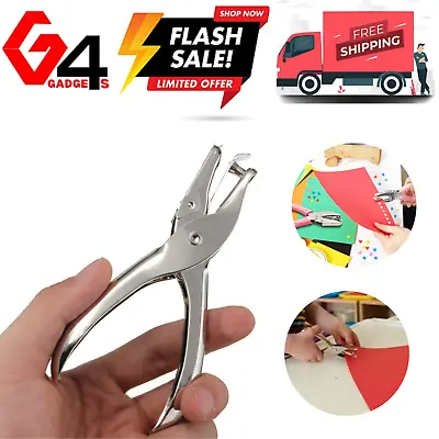 Paper Punch Single Hole Single Hole Pliers Punch One Hole Chrome Metal • £4.99