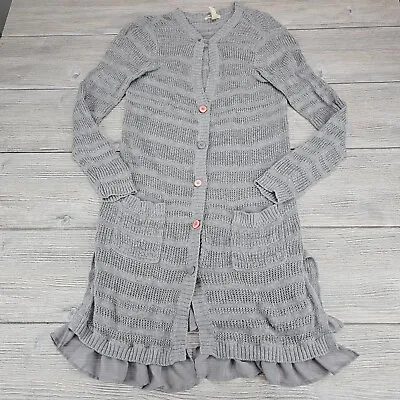 Matilda Jane Stay Cozy Knit Cardigan Duster Womens XS Gray Wonderment Mix Button • $18.81
