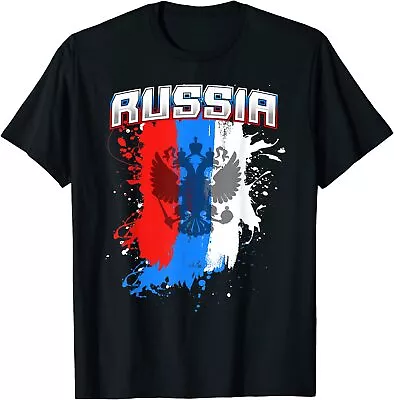 Russian Flag Gift For Men Women And Kids Team Russia Eagle T-Shirt Size S-5XL • $19.99