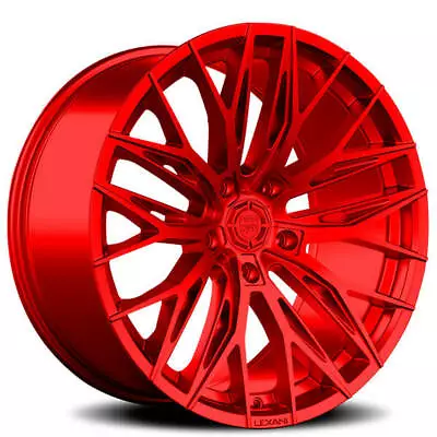 (4) 22  Staggered Lexani Wheels Aries Custom Candy Red Rims(B44) • $3169