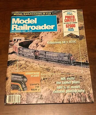 MODEL RAILROADER MAGAZINE (September 1987) GE's U33C Gettyburg & Harrisburg RR • $7.59