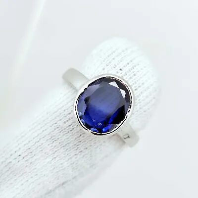 7 Ct Natural Kashmiri Blue Sapphire 925 Sterling Silver Ring For Men And Women • $65.59