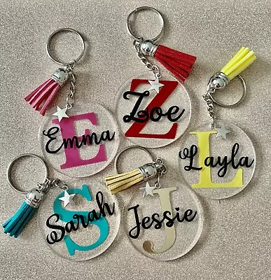 Personalised Keyring Any Letter Any Name Any Colour Novelty Gift Present • £4.09