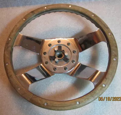 Vintage ? Unknown Real Genuine Wood Wheel Wooden Steering Wheel Used • $94.47