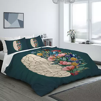 Ultra Soft Flower Brain Duvet Cover Set For Comforter Bedding Set 3pcs Kid Adult • $44.99