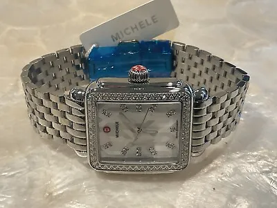 Michele Deco Mosaic White MOP Diamond Stainless Steel Watch MW06T01A1112 • $1282.50