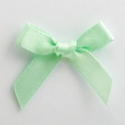 Mini Satin Ribbon Bows Small 3cm Wide Pre-Tied Crafts Wedding Cards Sewing Baby • £1.69