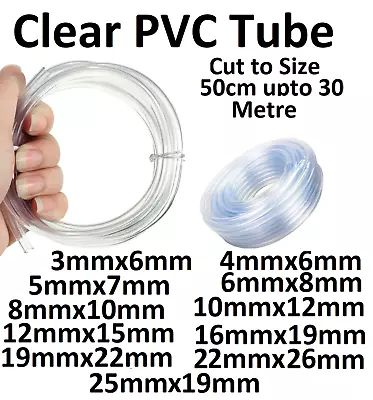 Clear PVC Petrol Fuel Pipe For Lawnmowers Motorbike Vehicles Cars Diesel • £3.64