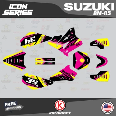 $49.99 • Buy Graphics Decal Kit For Suzuki RM85 (2001-2023) RM 85  Icon Series - Magenta