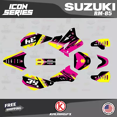 Graphics Decal Kit For Suzuki RM85 (2001-2023) RM 85  Icon Series - Magenta • $54.99