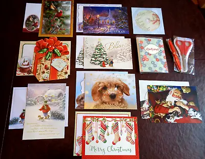 Lot 8 Christmas Greeting Cards W/Holiday Music CD Photo Booklet Scissors Pen • $12.50