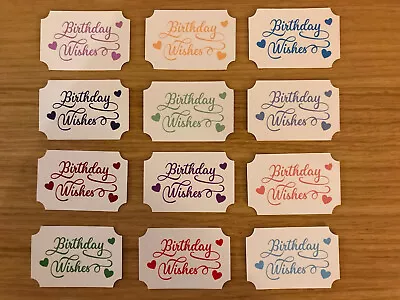 £2.15 • Buy 12 X Birthday Wishes  Card Toppers /sentiments/card Making - (PACK 126)
