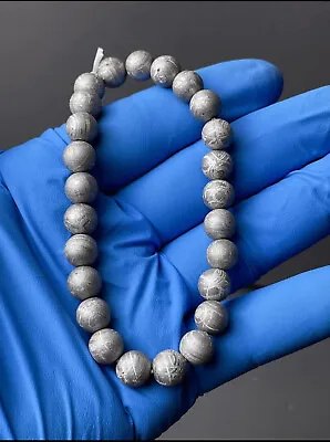 Muonionalusta Iron Meteorite Beaded Bracelet [ Bead Size: 8mm ] • $450