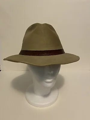 Mens Safari Sun Hat Size Large  Vintage Made In USA Banded Fedora Cap Hat 59cm • $19.99