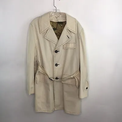 70's BEST Season Mate Mens Size 40 All Weather Trench Coat Cream Beige  • $25