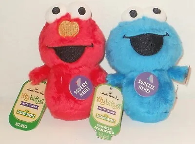 Hallmark Itty Bittys Sesame Street Characters Elmo & Cookie Monster With Sound • $29.98