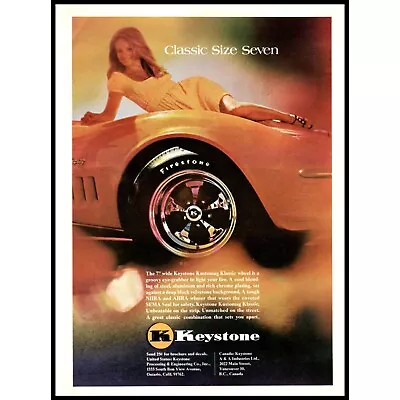 1970 Keystone Kustomag Klassic Wheel Vintage Print Ad Corvette Stingray Redhead • $10.97