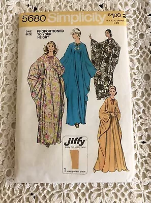 Vintage 1973 Simplicity 5680 Caftan BOHO Hippie Sewing Pattern One Size UNCUT • $8.95