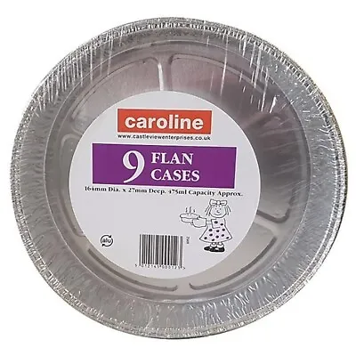 £6.25 • Buy Caroline Disposable 6  Aluminium Foil Flan Cases Dish Baking Pie│Pack Of 9